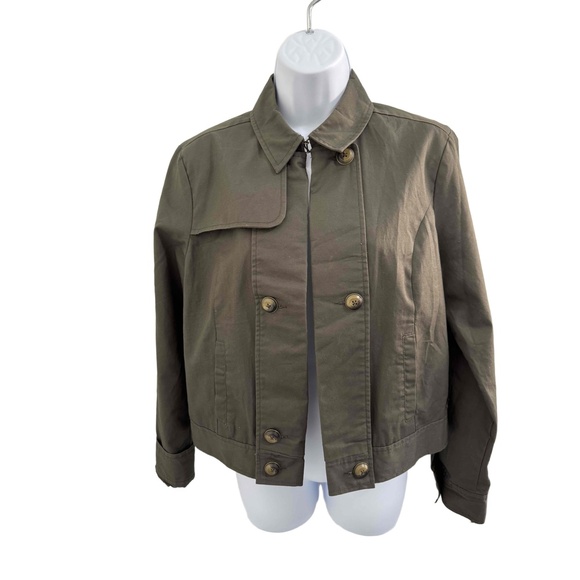 Tommy Hilfiger Olive Green Double Breasted Button Vintage 2013 Jacket Size 8 - Picture 4 of 10